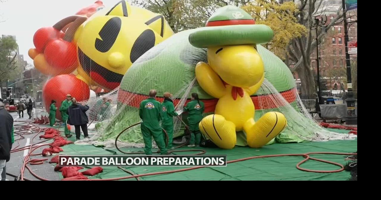 Macy’s Thanksgiving Day Parade balloons inflated in Manhattan ahead of Thursday