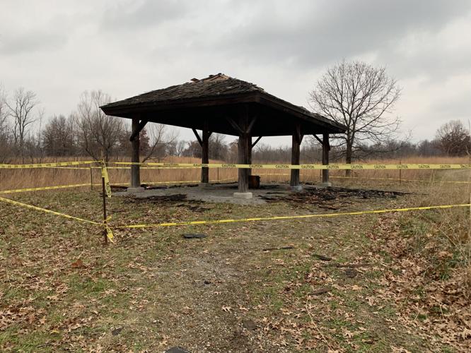 Shelter destroyed by fire