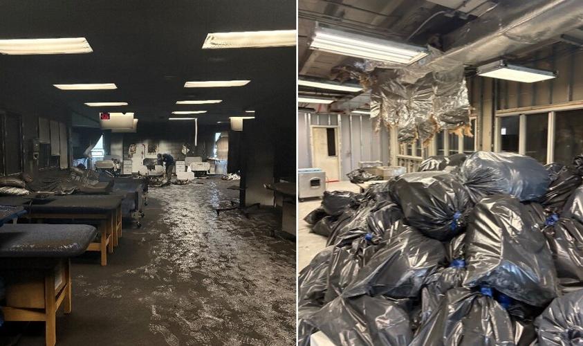 Moore High School fire - lab before and after (1).jpg