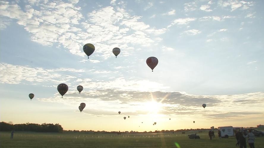 Hot air balloons over Bowman Field in Louisville