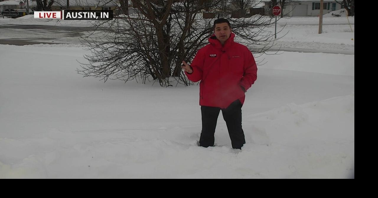 Austin, Indiana sees huge amounts of snowfall from the weekend's winter storm