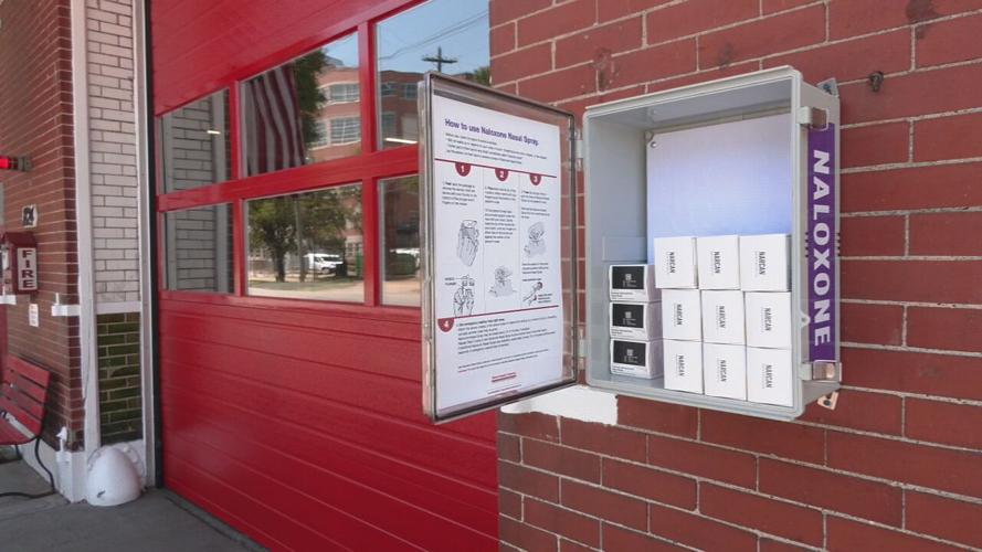 Naloxone/Narcan box at Louisville fire station No. 9