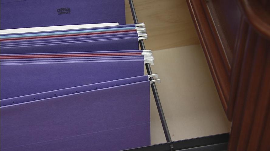 Empty files inside the mayor's office drawer