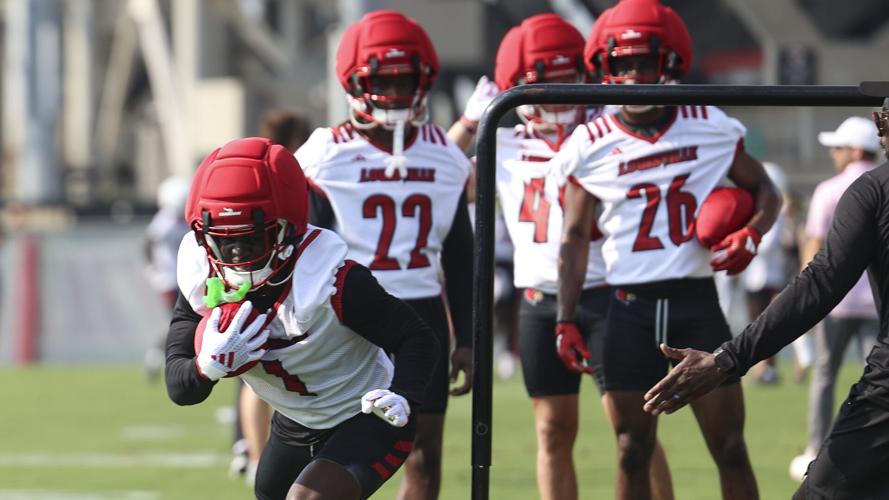 Louisville running backs practice