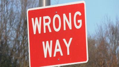 Wrong way sign