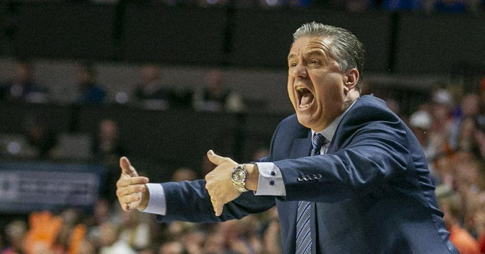 Kentucky head coach John Calipari screams