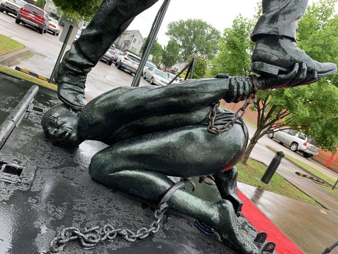 'Blank Slate: Hope for a New America' sculpture by African artist Kwame Akoto-Bamfo