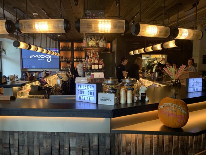 Moxy's bar and front desk