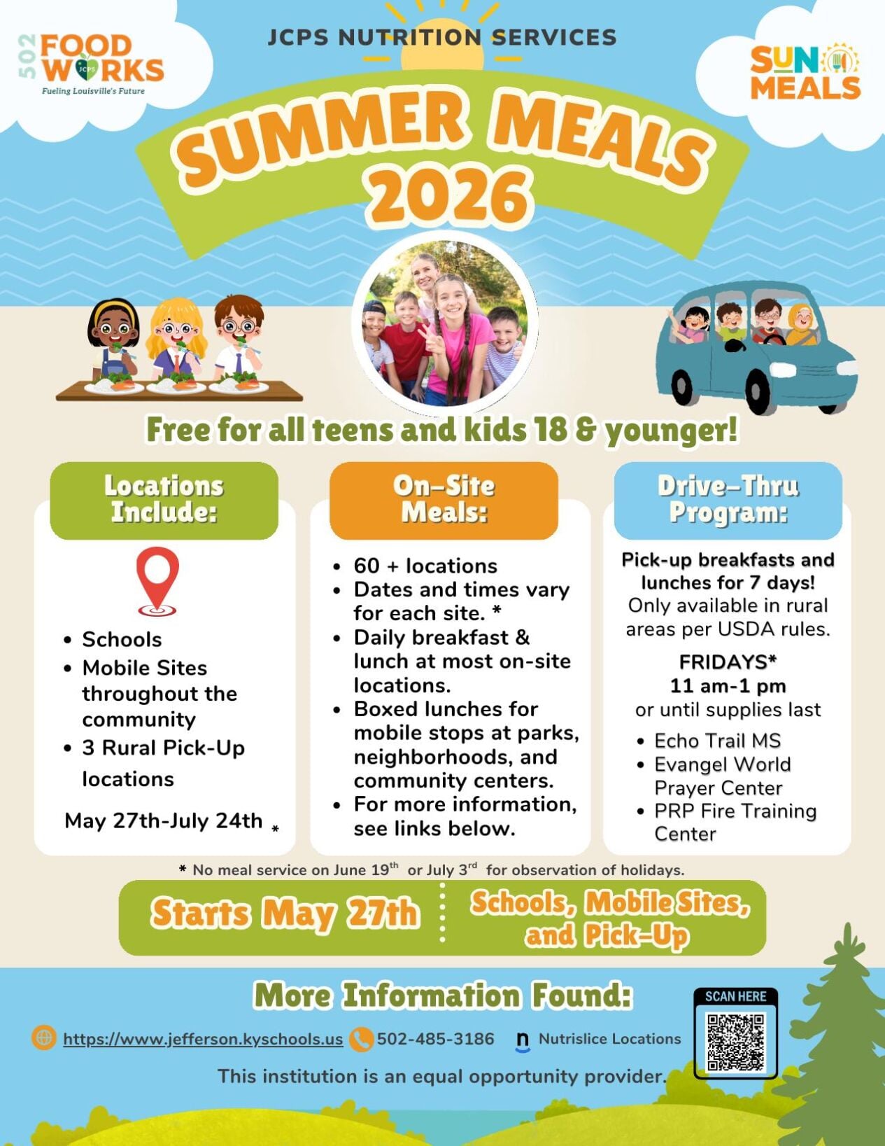 JCPS summer meals 2026