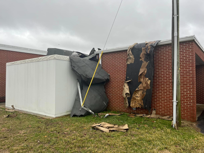 Storm damage at Ben Johnson Elementary School