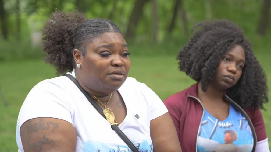 Kelaiah Perry visits the spot where her 15-year-old son was murdered in Dec. 2022