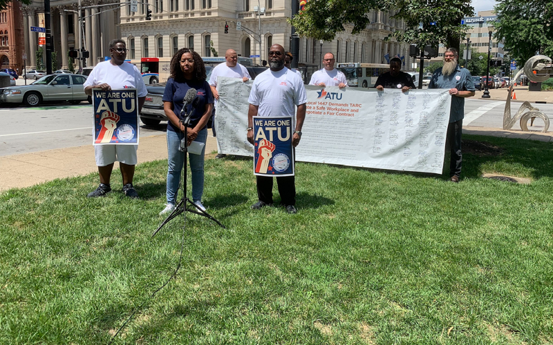 TARC ATU rally at Jefferson Square Park