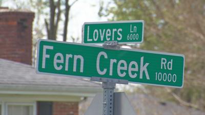 Lovers Lane and Fren Creek Road intersection sign