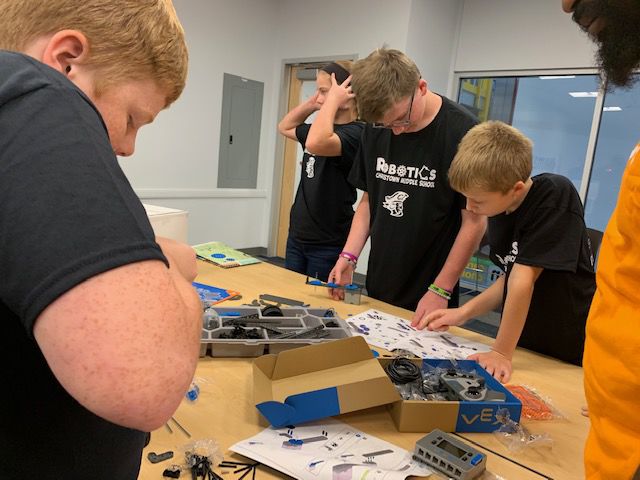 STEM students working