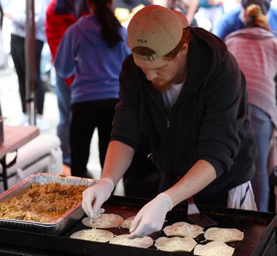 Vendor prepares food