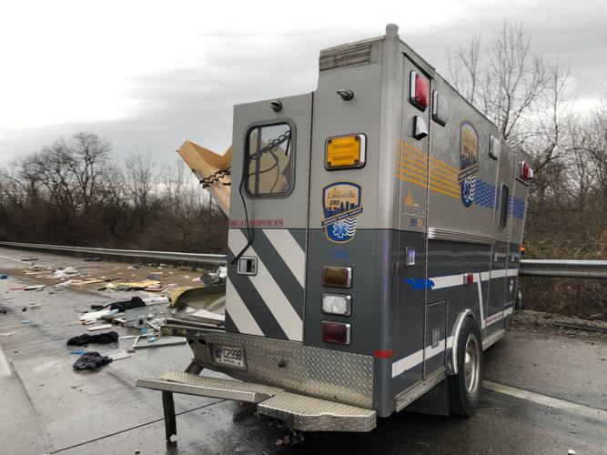 Ambulance at I-264 crash scene 1-7-19