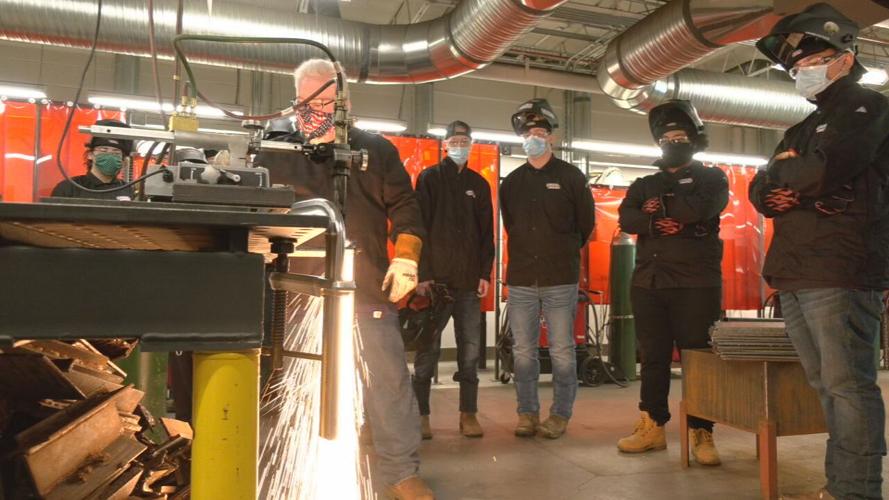 Welding at PRP High School's Manufacturing and Design Academy