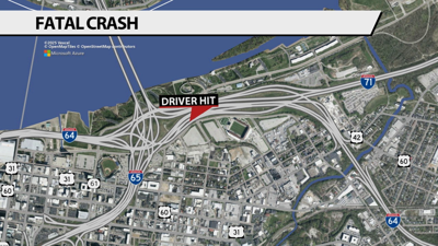 Map of I-64 fatal crash scene