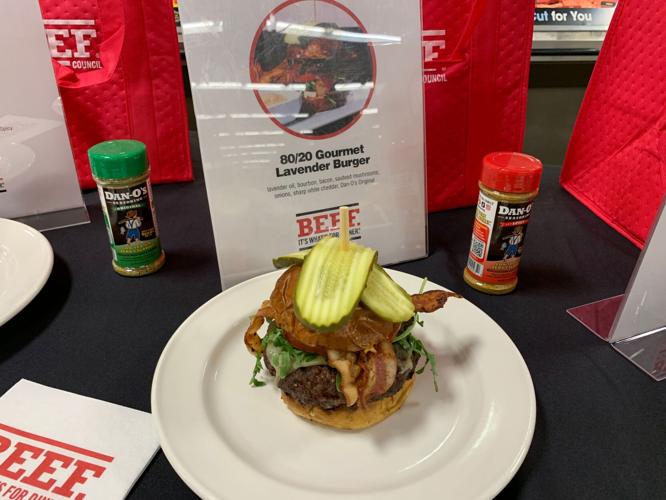 80/20 Gourmet lavender burger entered in the Derby Burger Challenge