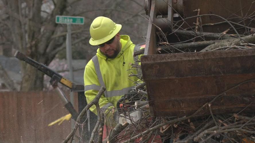 Dixie Highway storm debris cleanup 3-7-23