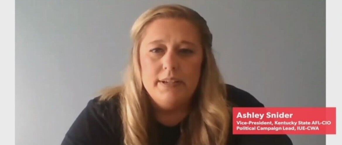 Ashley Snider, vice president of the Kentucky State AFL-CIO