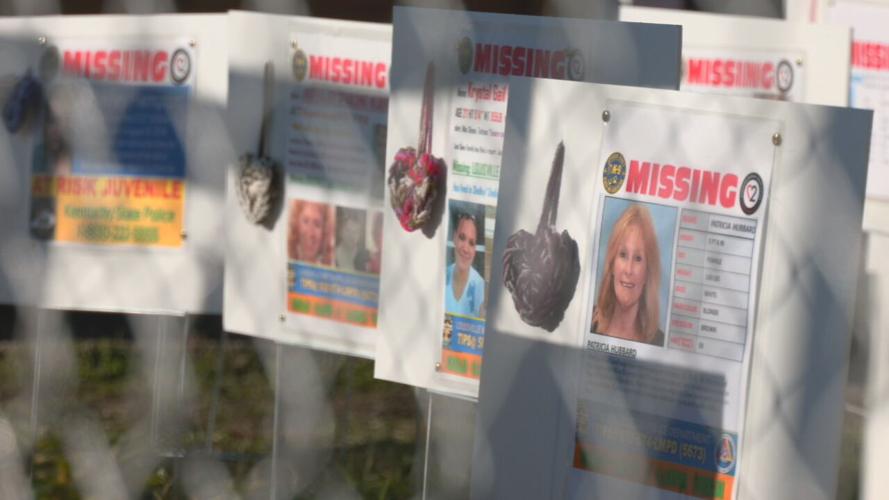 Posters of missing women in Hope Garden at Free2Hope