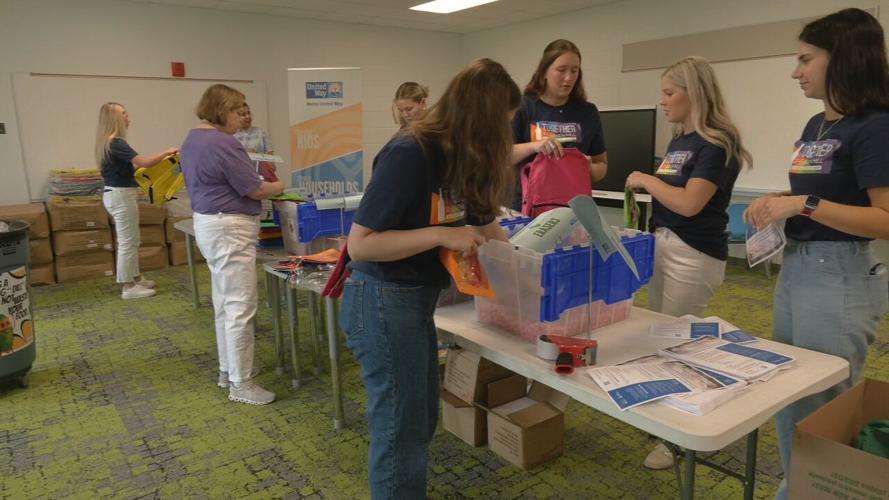 Heaven Hill Packs School Supplies at Perry Elementary
