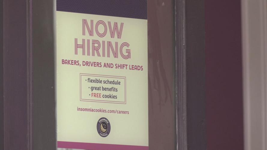 Insomnia Cookies-Louisville-now hiring sign
