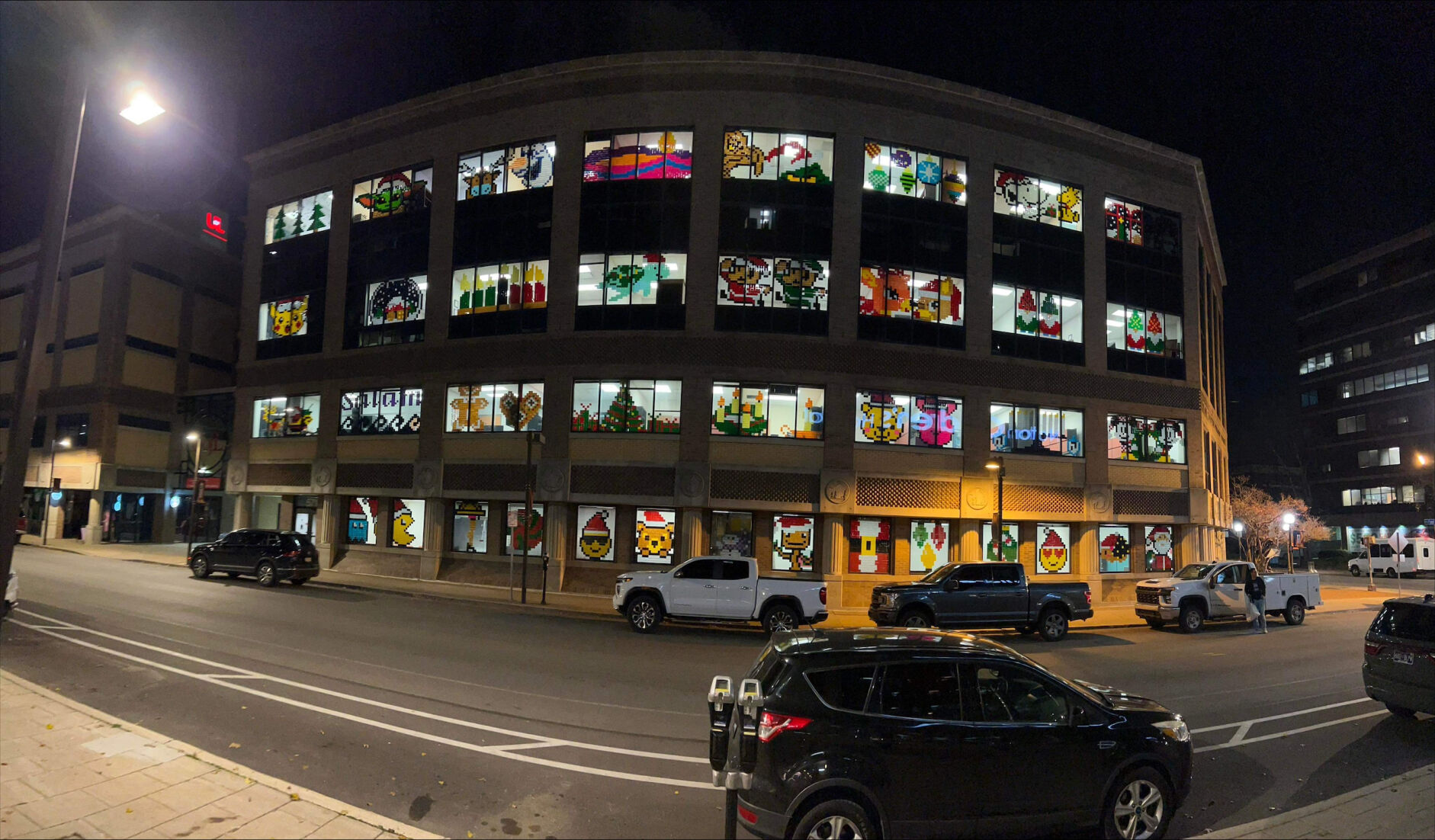 UofL Health decorates building with Post-It notes
