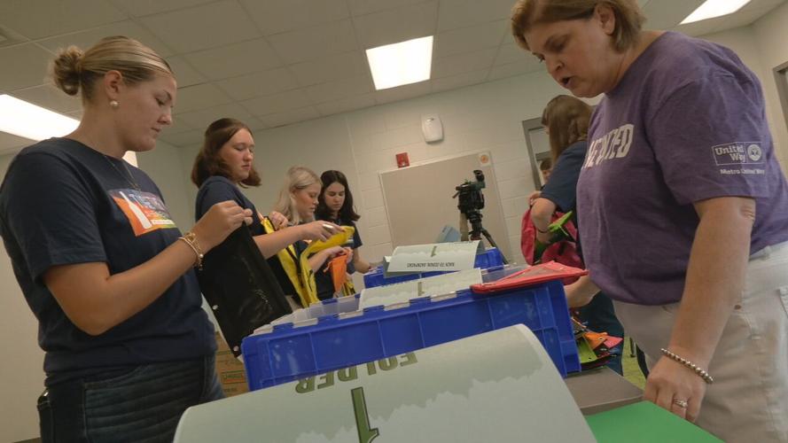 Heaven Hill Packs School Supplies at Perry Elementary