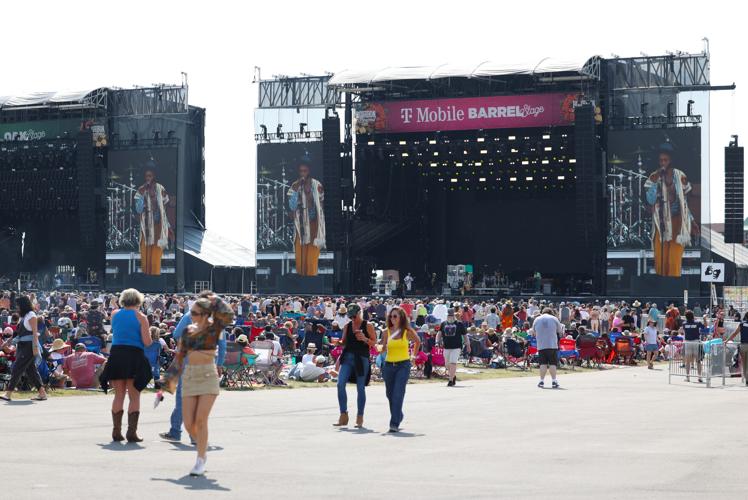 People walk toward stage at Bourbon and Beyond.JPG