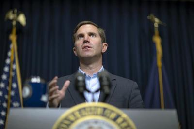 Kentucky Gov Andy Beshear speaks during media briefing