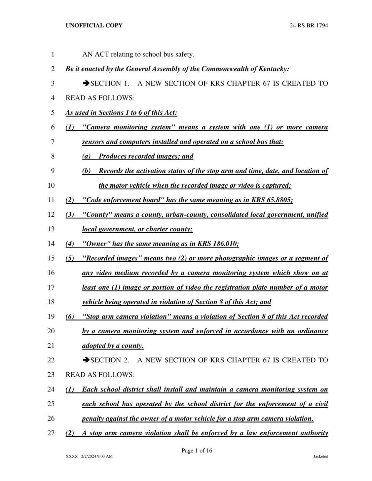 House Bill 461
