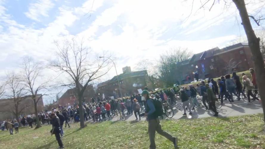 Protesters march through Louisville, Ky., on Saturday, March 13, 2021
