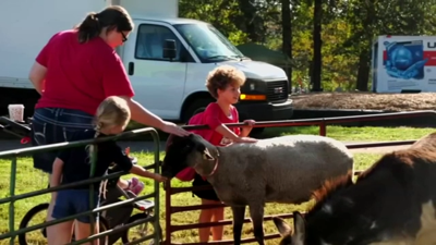 Kids pet animals at Southwest Community Festival