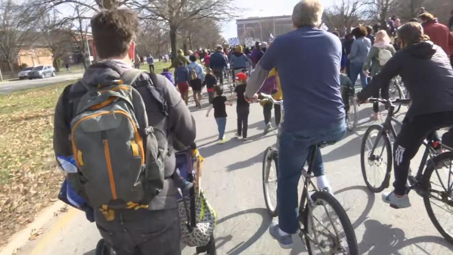 Protesters march through Louisville, Ky., on Saturday, March 13, 2021