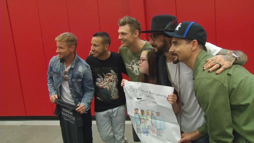 The Backstreet Boys pose for a picture