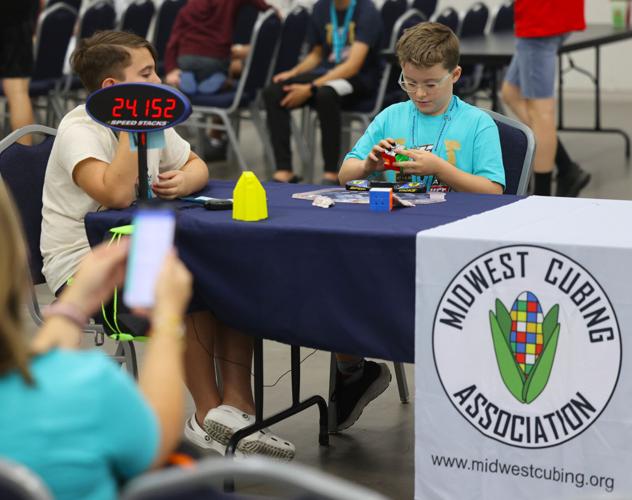 Andrew Park competes in cubing