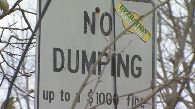 "No Dumping" sign
