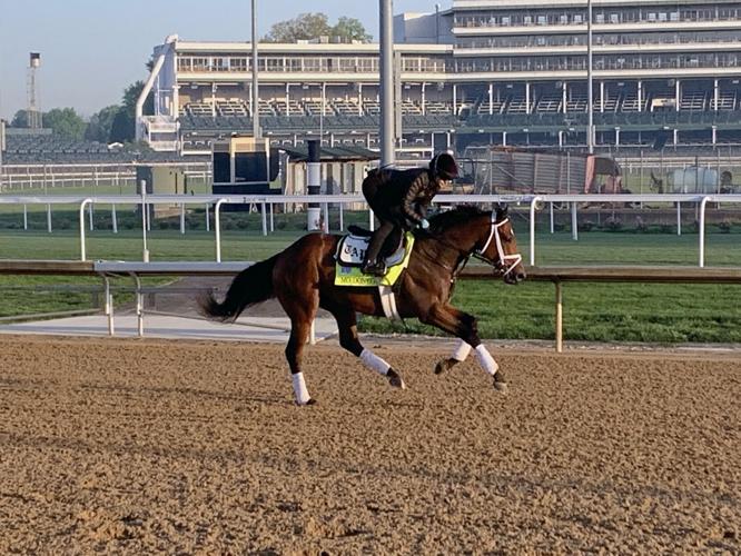 Mo Donegal practicing at Churchill Downs on May 2, 2022