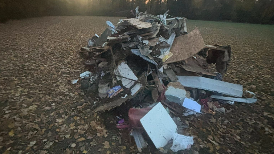 Illegal dump site in central Indiana