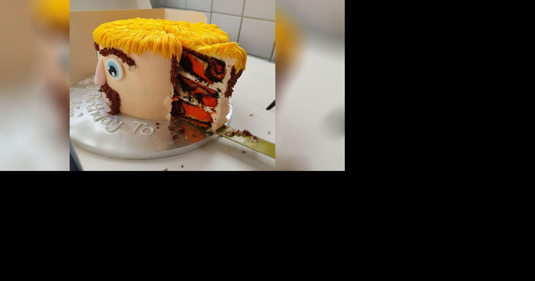 Tiger King Joe Exotic Cake Sliced