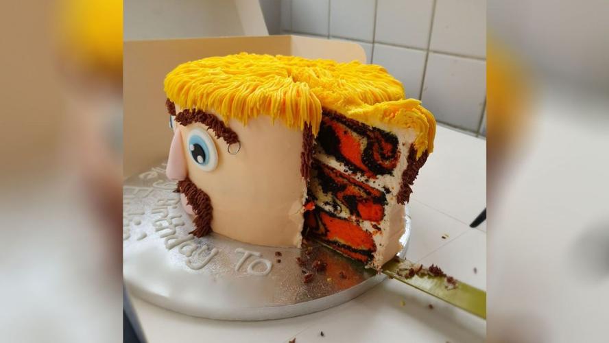 Tiger King Joe Exotic Cake Sliced