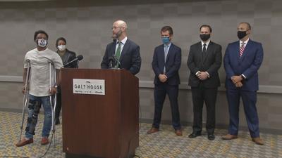 Attorney Kevin Glogower, Chris 2X and others hold news conference in support of anonymous Breonna Taylor grand juror (Oct. 13, 2020)