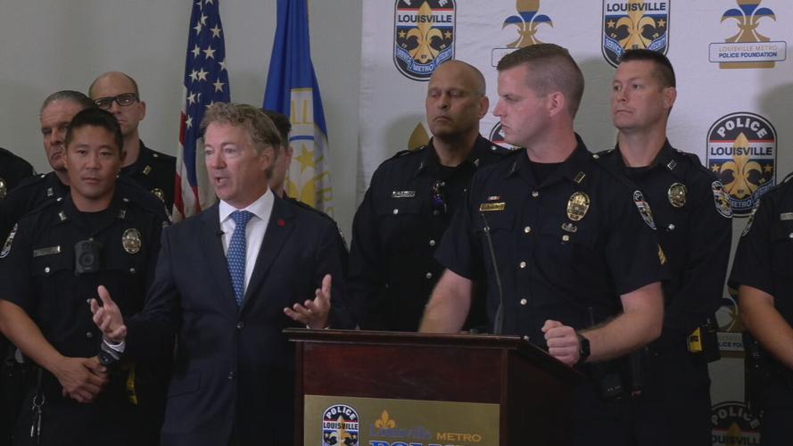 US Sen. Rand Paul honors the LMPD officers, dispatchers and neighbors who foiled kidnapping