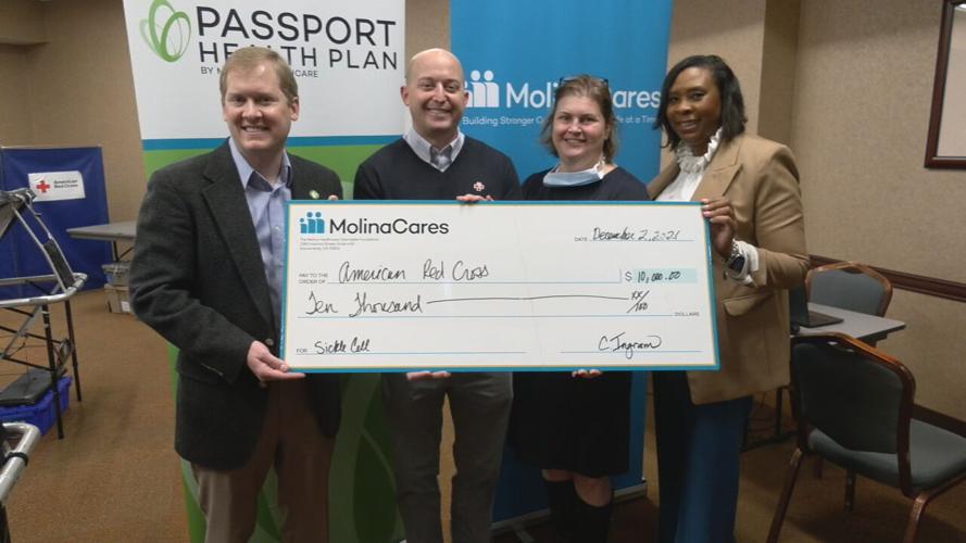 Molina Healthcare Charitable Foundation presents a $10,000 donation to American Red Cross' Louisville chapter