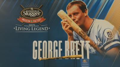 George Brett's "pine tar" bat on display at Louisville Slugger Museum