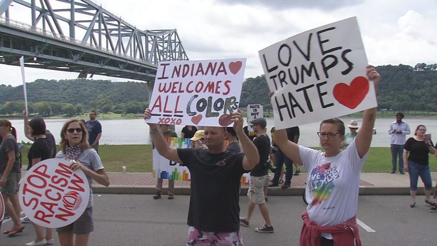 Protesters at 2018 KKK Rally in Madison