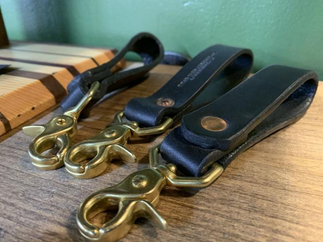 Leather goods from Dead Sled Leather Company (keychains)