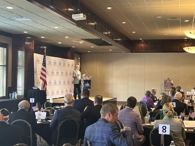 Mike Braun speaks at Huber's June 2, 2025.jpg